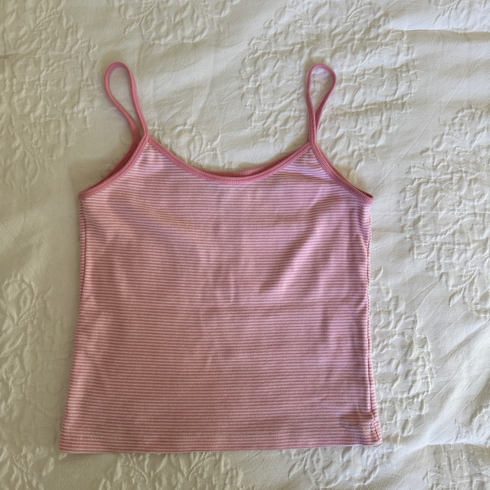 Brandy Melville Pink Striped Camisole